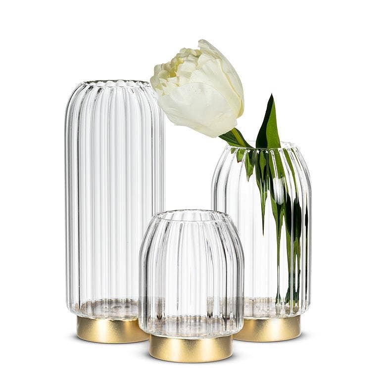 Medium LED Vase with Gold Base