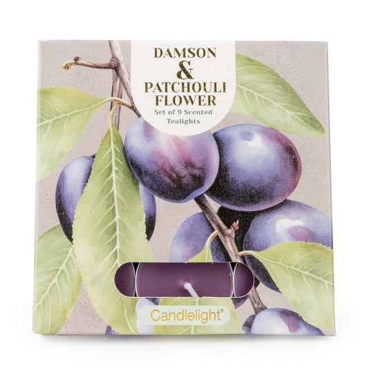 Damson & Patchouli Flower Pack Of 9 Tealights