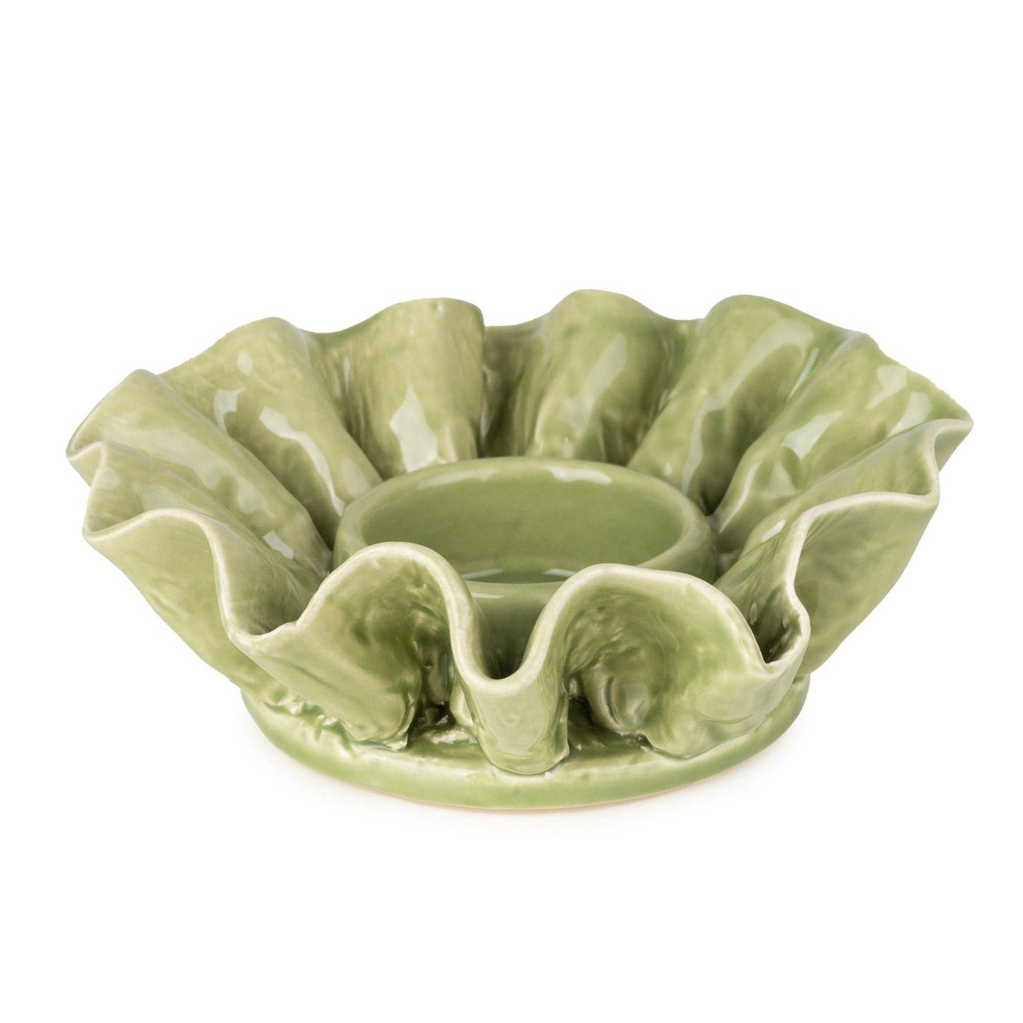 Green Flower Tealight Holder