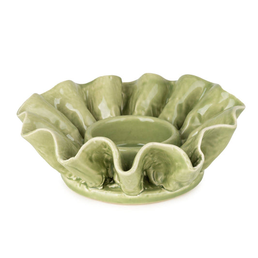 Green Flower Tealight Holder
