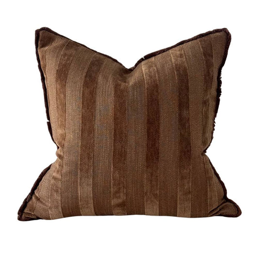 Dark Brown Stripe Cushion Medium