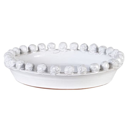 Small White Bobble Edge Fruit Bowl