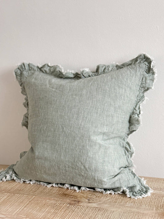 Hallie Washed Teal Cushion Medium