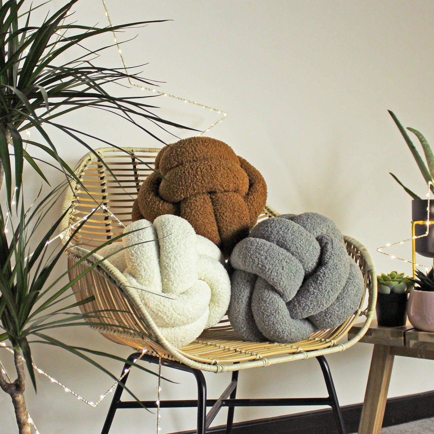 Boucle Knot Fleece Cushion