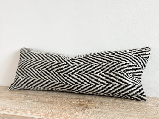 Black & White Chevron Bolster Cushion