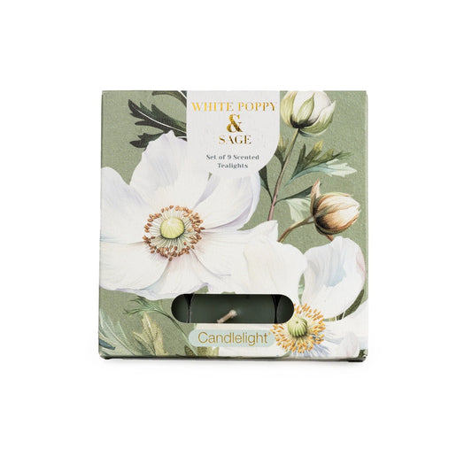 White Poppy & Sage Tealights