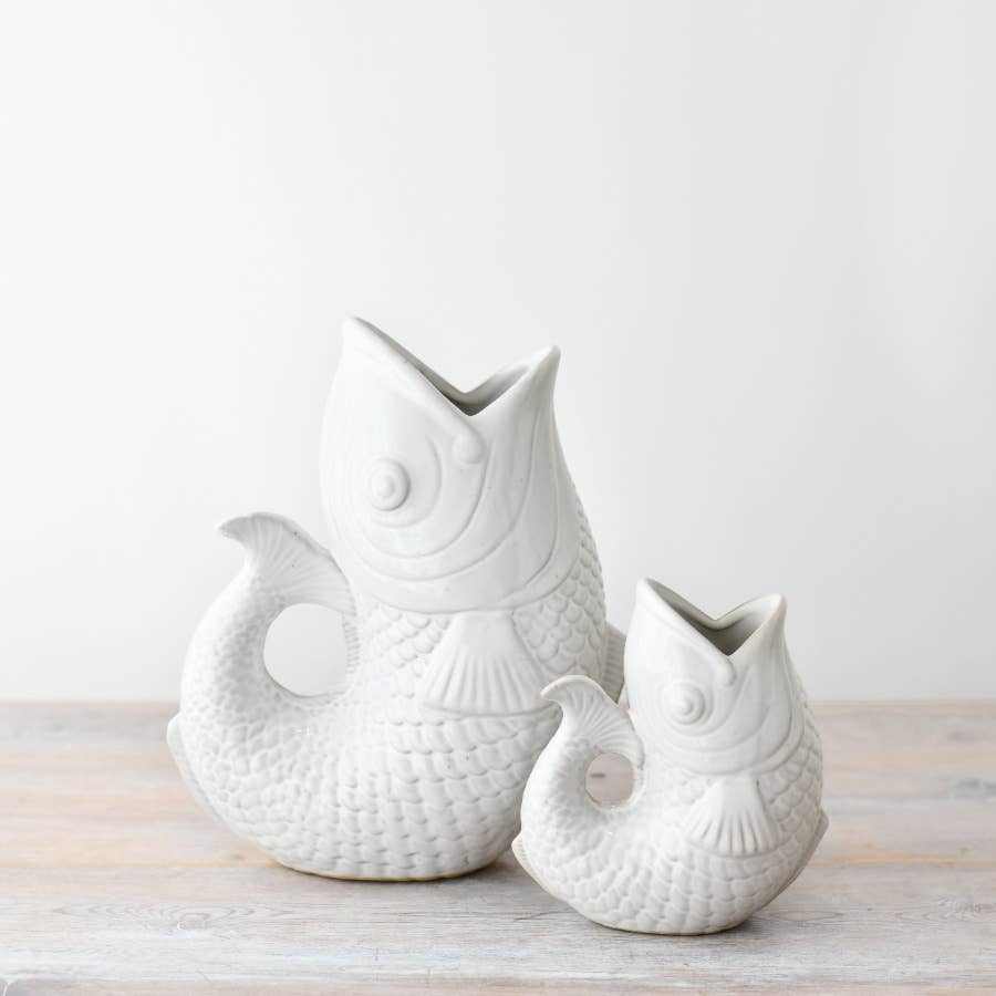 White Fish Vase