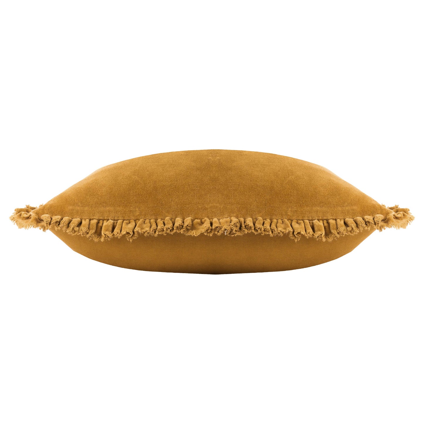 Saffron Velvet Ruffle Cushion Medium