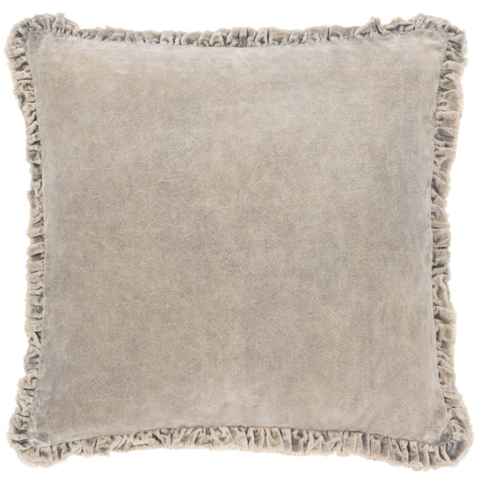 Taupe Washed Cotton Velvet Cushion Medium