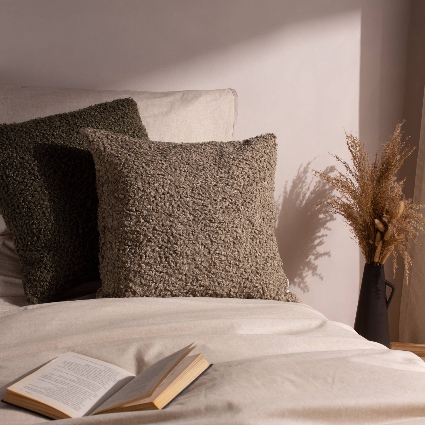 Taupe Boucle Cushion