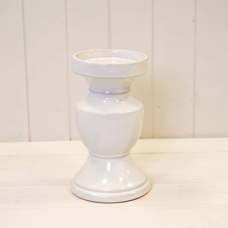Large Natural Ceramic Candle Holder
