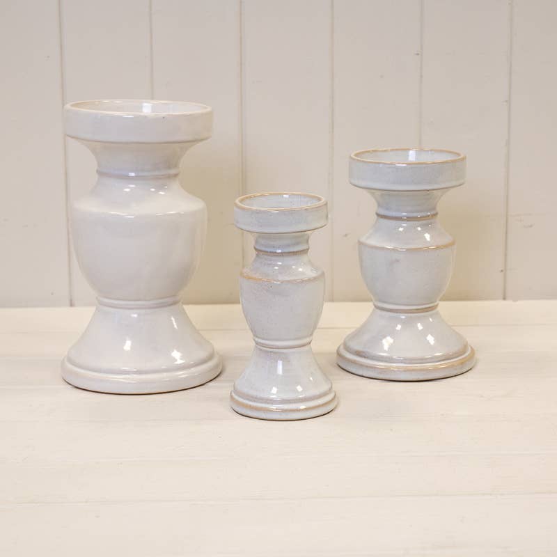 Small Natural Ceramic Candle Holder