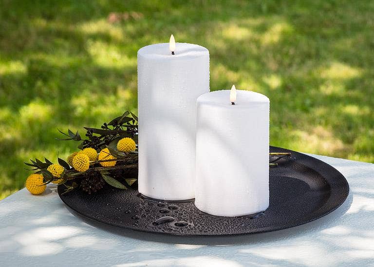 Large White Outdoor LED Candle