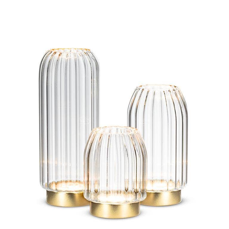 Small LED Vase with Gold Base