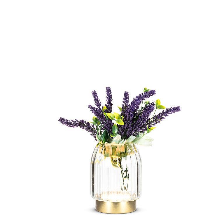 Small LED Vase with Gold Base