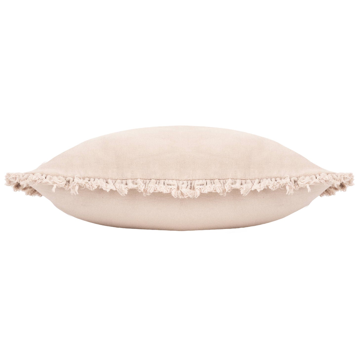 Natural Velvet Ruffle Cushion Medium