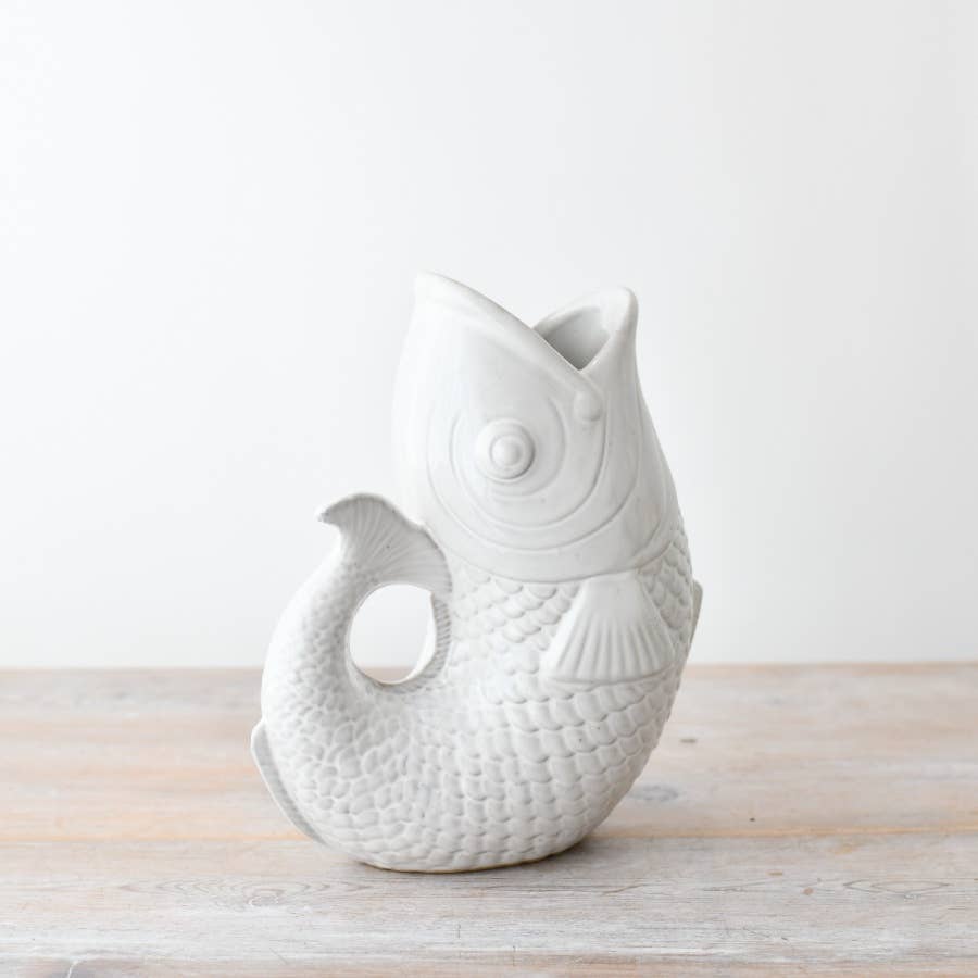 White Fish Vase