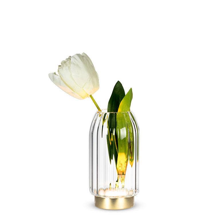 Medium LED Vase with Gold Base