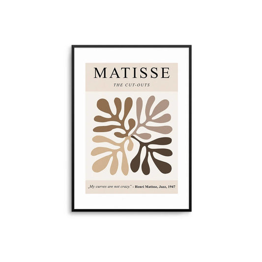 A4 Oak Frame Matisse 'The Cut Outs' Print